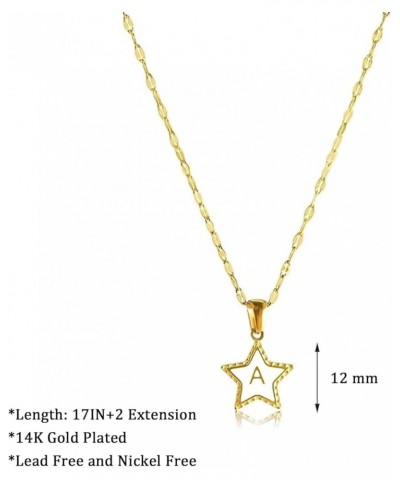 Star Initial Necklace for Women,14K Gold Plated Necklace Personalized Name Necklace for Women A-Z Alphabet Letter Necklaces J...