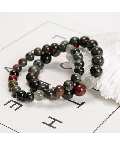 01 2pcs/set (8mm+10mm), Healing Gemstone Bracelet with Spiritural Energy Power, Round Beads Stretch Bracelets for Women Men G...