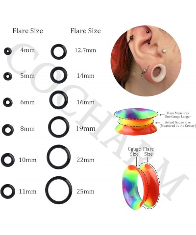 20 PCS Thin Silicone Ear Gauges for Ear Silicone Ear Plugs Gauge Tunnels Double Flared Flexible Tunnel Ear Silicone Tunnel Ea...