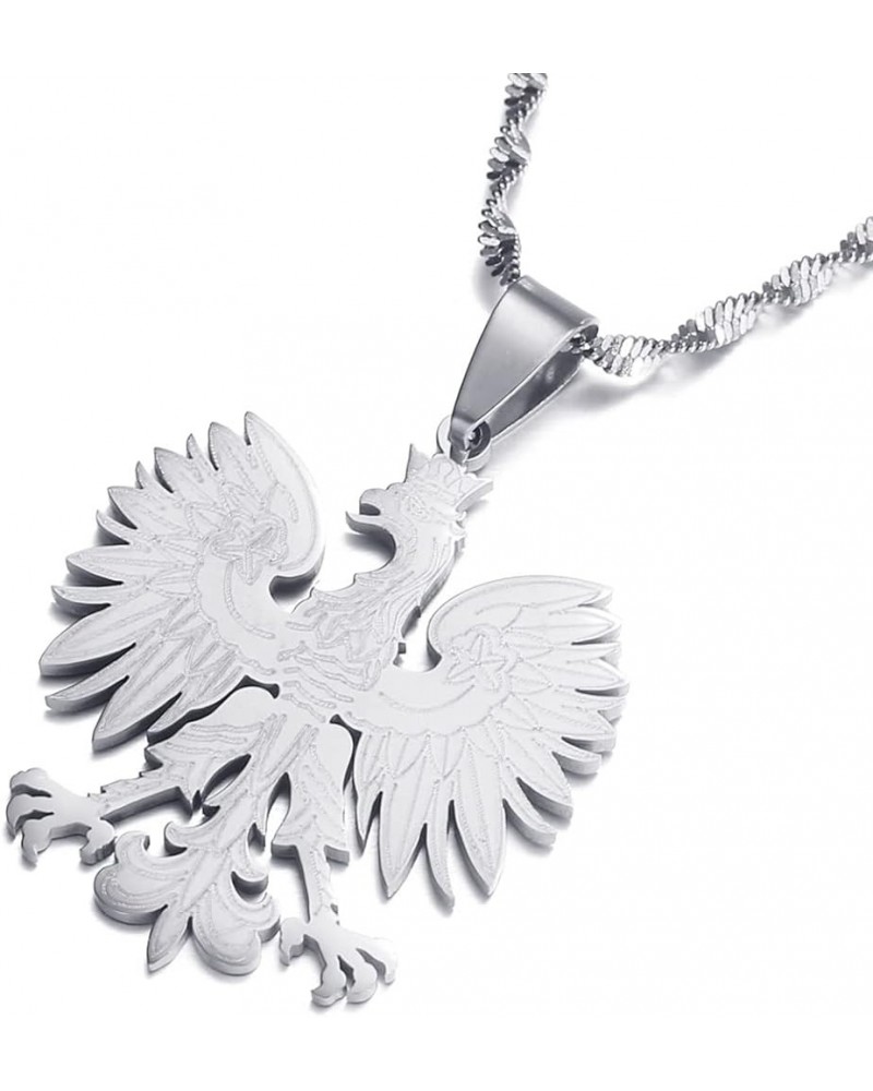 Poland Symbol Eagle Pendant Necklaces Polska Poles Jewelry silver $8.84 Necklaces