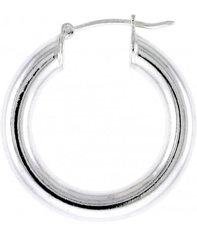 Sterling Silver 5mm Thick Tube Hoop Earrings Plain Polished Nickel Free Italy 3/4-2 3/8 inch Round 25mm (1 inch) $27.71 Earrings