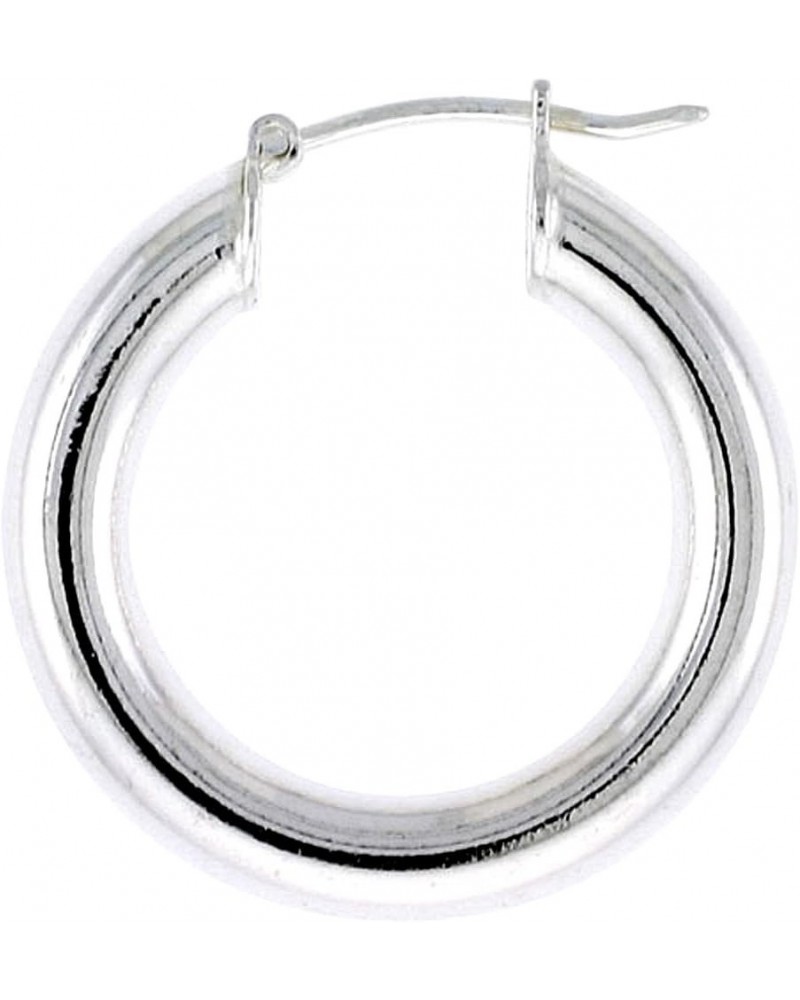 Sterling Silver 5mm Thick Tube Hoop Earrings Plain Polished Nickel Free Italy 3/4-2 3/8 inch Round 25mm (1 inch) $27.71 Earrings