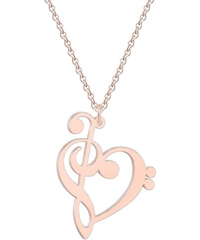 Music Note Heart of Treble and Bass Clef Choker Necklace Infinity Love Heart Pendant Necklace Collars Hypoallergenic Jewelry ...