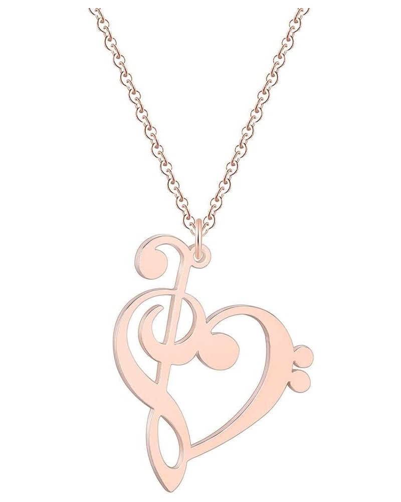 Music Note Heart of Treble and Bass Clef Choker Necklace Infinity Love Heart Pendant Necklace Collars Hypoallergenic Jewelry ...