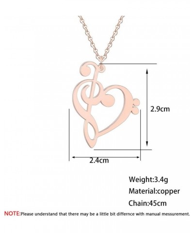 Music Note Heart of Treble and Bass Clef Choker Necklace Infinity Love Heart Pendant Necklace Collars Hypoallergenic Jewelry ...