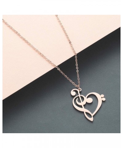 Music Note Heart of Treble and Bass Clef Choker Necklace Infinity Love Heart Pendant Necklace Collars Hypoallergenic Jewelry ...