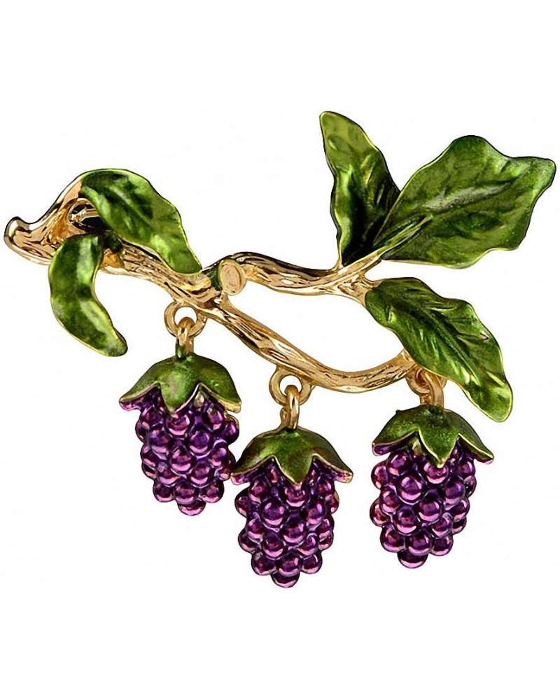 Luxury Enamel 3 Bunches Of Grapes Brooches for Women And Men Fashion Fruit Pins Enamel Vintage Jewelry Accessories $10.14 Bro...