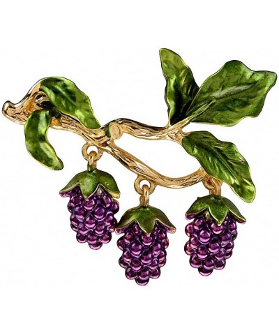 Luxury Enamel 3 Bunches Of Grapes Brooches for Women And Men Fashion Fruit Pins Enamel Vintage Jewelry Accessories $10.14 Bro...