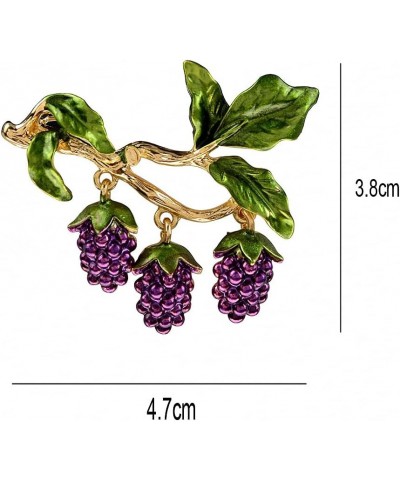 Luxury Enamel 3 Bunches Of Grapes Brooches for Women And Men Fashion Fruit Pins Enamel Vintage Jewelry Accessories $10.14 Bro...