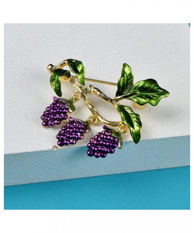 Luxury Enamel 3 Bunches Of Grapes Brooches for Women And Men Fashion Fruit Pins Enamel Vintage Jewelry Accessories $10.14 Bro...