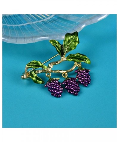 Luxury Enamel 3 Bunches Of Grapes Brooches for Women And Men Fashion Fruit Pins Enamel Vintage Jewelry Accessories $10.14 Bro...