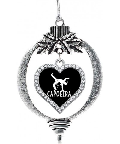 Sister Bond Charm Ornament - Silver Open Heart Charm Holiday Ornaments with Cubic Zirconia Jewelry Capoeira $10.19 Bracelets