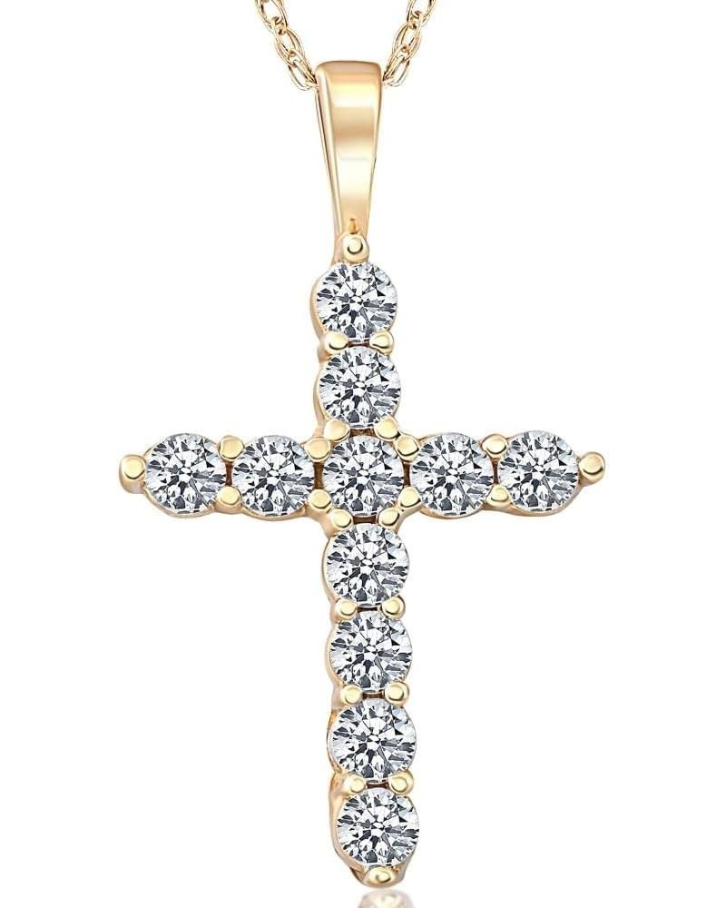 1/2ct Yellow Gold Diamond Cross Pendant 14K Necklace $116.22 Necklaces