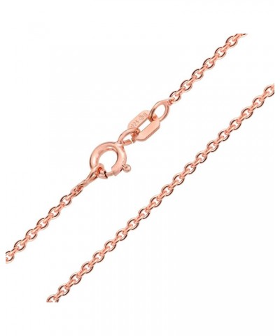 Classic Fine Thin 1-2.5 MM Strong Rolo Link Cable Chain Necklace for Women Men Yellow 14K Rose Yellow Gold Plated Overlay .92...