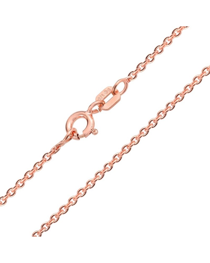 Classic Fine Thin 1-2.5 MM Strong Rolo Link Cable Chain Necklace for Women Men Yellow 14K Rose Yellow Gold Plated Overlay .92...