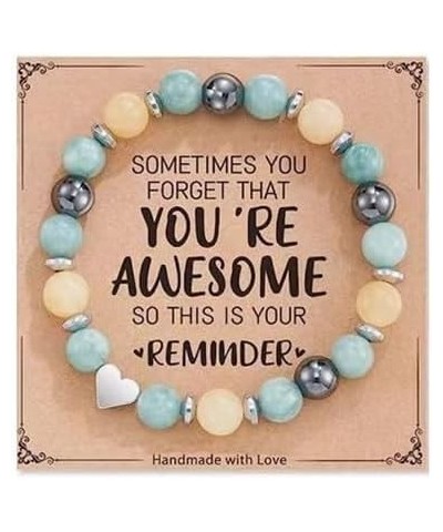 You Are Awesome Inspirational Bracelets for Women Men 8mm Natural Stone Healing Relief Beaded Wristbands Braceclets Christmas...