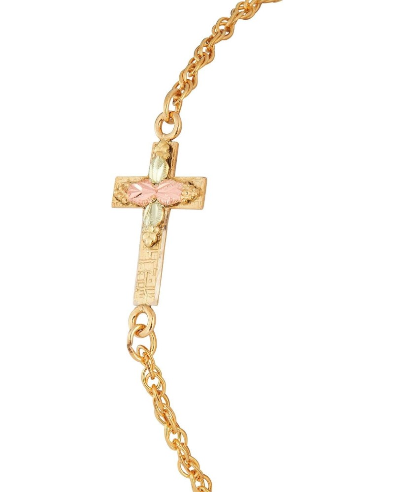 Landstroms Black Hills Gold 10k Sideways Cross Bracelet, 12K Gold Leaves $91.18 Bracelets