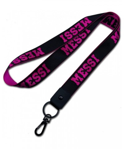 Messi Sports Accessories - Lanyard and Silicone Wrist Band - Soccer Keychain and Bracelet Black Pink $6.88 Bracelets