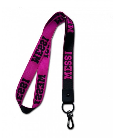 Messi Sports Accessories - Lanyard and Silicone Wrist Band - Soccer Keychain and Bracelet Black Pink $6.88 Bracelets