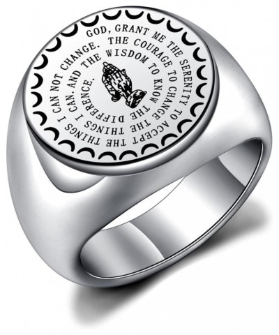 Serenity Prayer Ring God Grant Me Praying Hands Ring Religious Jewelry Inspirational Ring Christian Gifts for Men Women God G...