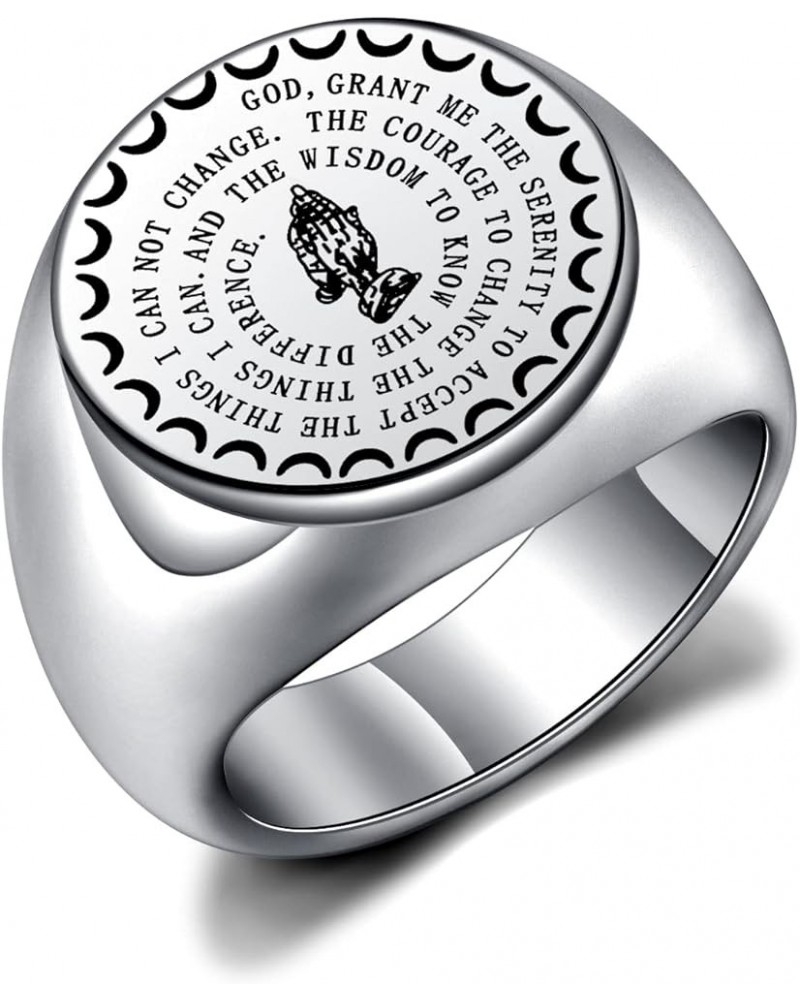 Serenity Prayer Ring God Grant Me Praying Hands Ring Religious Jewelry Inspirational Ring Christian Gifts for Men Women God G...