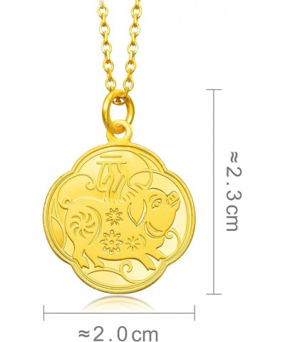 Chinese Gifting Collection 999.9 24K Solid Gold Price-by-Weight Gold Plum blossom-shaped 12 Chinese Zodiac Pendent for Women ...