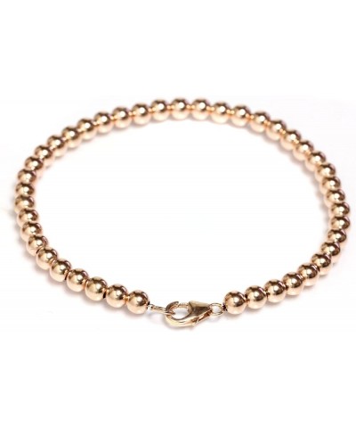 14k Gold Beaded Ball Bracelet with Lobster Clasp 5 mm Beads 6" to 8.5 Rose Gold 7.0 Inches $140.60 Bracelets