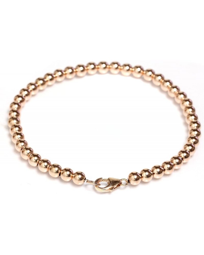 14k Gold Beaded Ball Bracelet with Lobster Clasp 5 mm Beads 6" to 8.5 Rose Gold 7.0 Inches $140.60 Bracelets