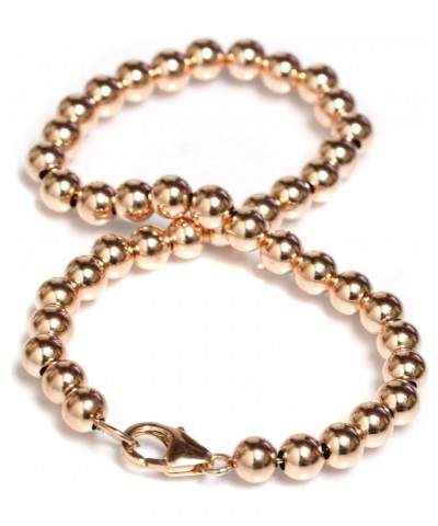 14k Gold Beaded Ball Bracelet with Lobster Clasp 5 mm Beads 6" to 8.5 Rose Gold 7.0 Inches $140.60 Bracelets