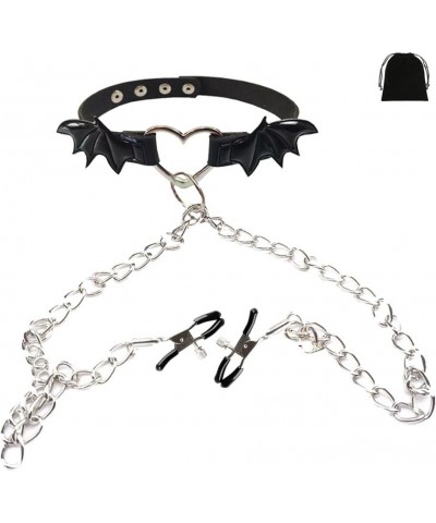 Nipple Clamps Necklaces with Chain for Women Sexy Nipple Ring with Necklaces Adjustable Nipple Noose Fake Nipple Ring Non Pie...