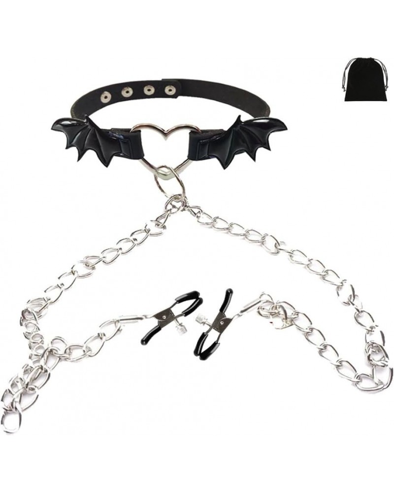 Nipple Clamps Necklaces with Chain for Women Sexy Nipple Ring with Necklaces Adjustable Nipple Noose Fake Nipple Ring Non Pie...