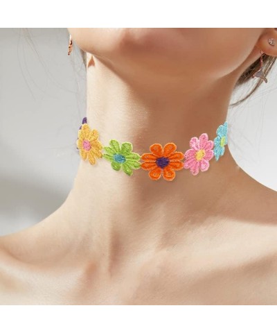 Flower Chokers Necklace Adjustable Summer Beach Boho Dainty Jewelry Gift for Women Girls $8.39 Necklaces