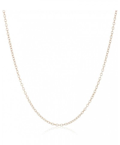 Sterling Silver 1 Micron 1.10mm 18" Rollo 025 Chain 16 Inches rose-gold-plated-silver $7.15 Necklaces