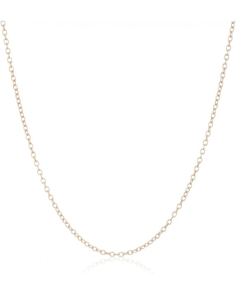 Sterling Silver 1 Micron 1.10mm 18" Rollo 025 Chain 16 Inches rose-gold-plated-silver $7.15 Necklaces