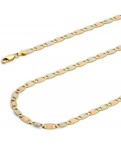 14k REAL Tri Color Gold Solid 3mm Star/Edge Diamond Cut Chain Necklace with Lobster Claw Clasp 18.0 Inches $86.02 Bracelets