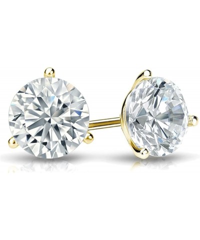 1/20-1/8 Carat Round Brilliant Solitaire Lab-Grown Diamond Matini Stud Earrings For Women Girls infants | 14k Yellow or White...