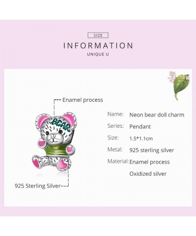 925 Sterling Sliver Bear Animal Bead Charm for Charm Bracelet Butterfly Cat Infinity Love Bead Charm Mothers Day Birthday Gif...