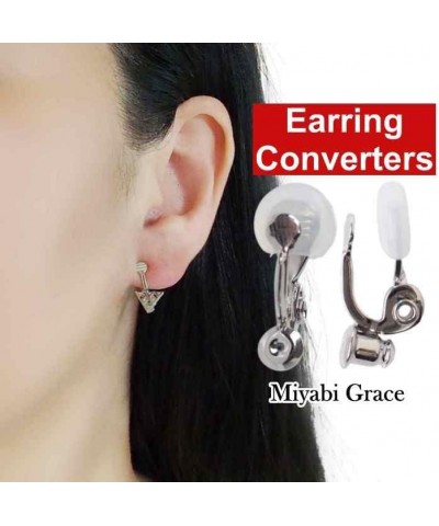 Clip On Earring Converters Gold Silver for Women, Pierced Earrings to Clip-on Non Pierced Crystal Rose Gold Crystal Comfortab...