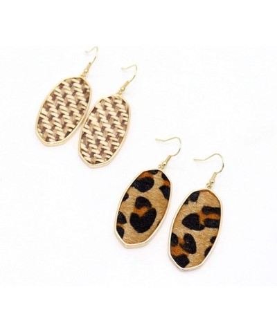 Fashion Earrings Stud Drop Dangle Earrings Fashion Women Abalone Shell Leopard Oval Dangle Drop Hook Earrings Jewelry Gift E0...