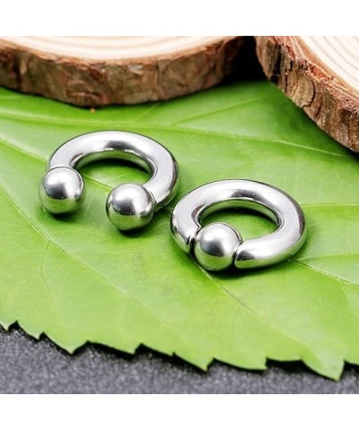 10G 8G 6G 4G 2G 0G 00G Septum Rings Ear Gauges Earrings Hoops 316L Surgical Steel PA Ring Internally Threaded Horseshoe Sprin...