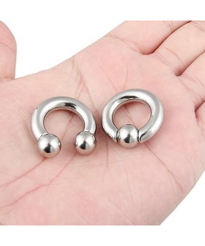 10G 8G 6G 4G 2G 0G 00G Septum Rings Ear Gauges Earrings Hoops 316L Surgical Steel PA Ring Internally Threaded Horseshoe Sprin...