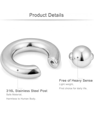 10G 8G 6G 4G 2G 0G 00G Septum Rings Ear Gauges Earrings Hoops 316L Surgical Steel PA Ring Internally Threaded Horseshoe Sprin...