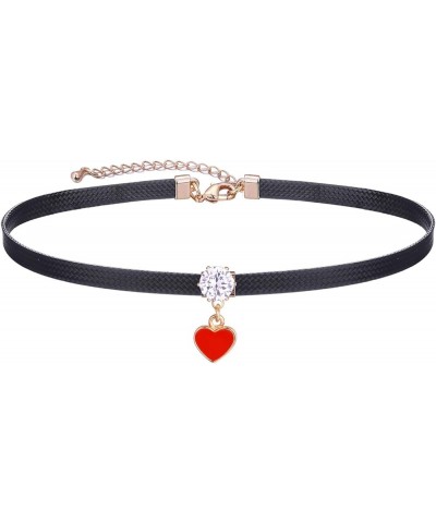 Black Choker Necklace for Women,Gold/Siver Tone Choker Necklace with Elegant Pendant Heart $10.61 Necklaces