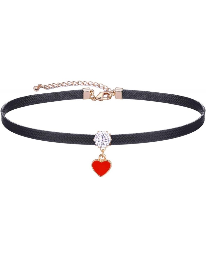 Black Choker Necklace for Women,Gold/Siver Tone Choker Necklace with Elegant Pendant Heart $10.61 Necklaces