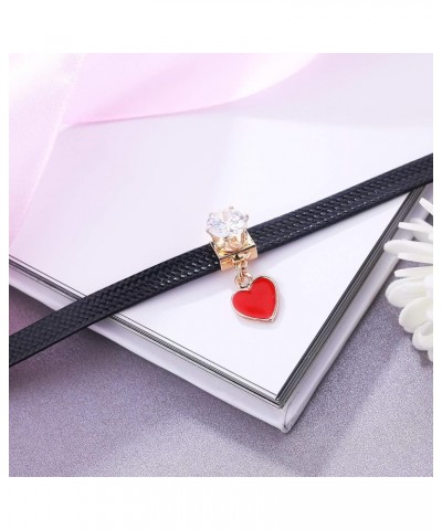 Black Choker Necklace for Women,Gold/Siver Tone Choker Necklace with Elegant Pendant Heart $10.61 Necklaces