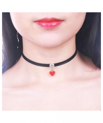 Black Choker Necklace for Women,Gold/Siver Tone Choker Necklace with Elegant Pendant Heart $10.61 Necklaces