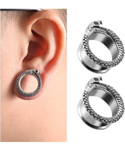 1 Pair Double Flared Snake Logo Ear Tunnels Piercing Plugs Flesh Earrings Expander Stretchers 2g to 1 Inch. 7/8"(22mm) $9.85 ...