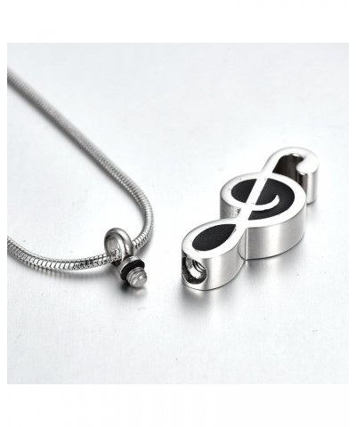 Stainless Steel Music Note Memorial Keepsake Urn Necklace for Ashes Cremation Jewelry Necklace-Silver $9.46 Necklaces