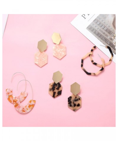 16 Pairs Trendy Acrylic Earrings Rattan Earrings for Women Girls-Summer Beach Straw Earrings Resin Dangle Drop Fashion Earrin...