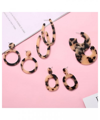 16 Pairs Trendy Acrylic Earrings Rattan Earrings for Women Girls-Summer Beach Straw Earrings Resin Dangle Drop Fashion Earrin...